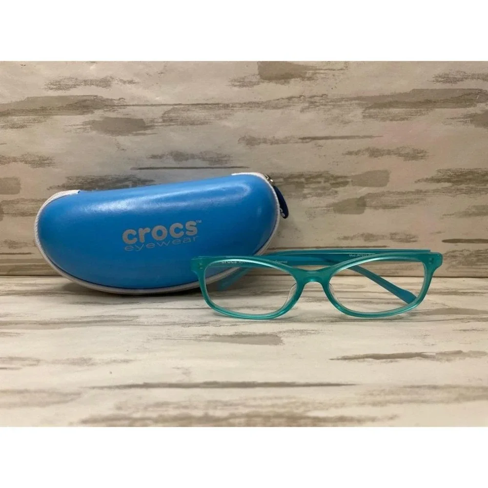 Crocs kids eyeglasses Jr7012 Col.55TB 48 [] 14 126 blue and green frames w/ case